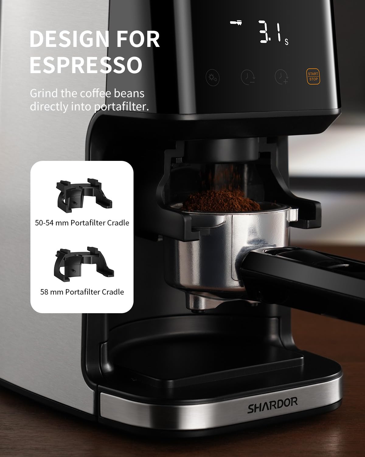 Premium SHARDOR Conical Burr Electric Coffee Grinder with Precision Timer 2.0 & 20 Bar Espresso Machine Set - Perfect for Home Baristas & Coffee Shops