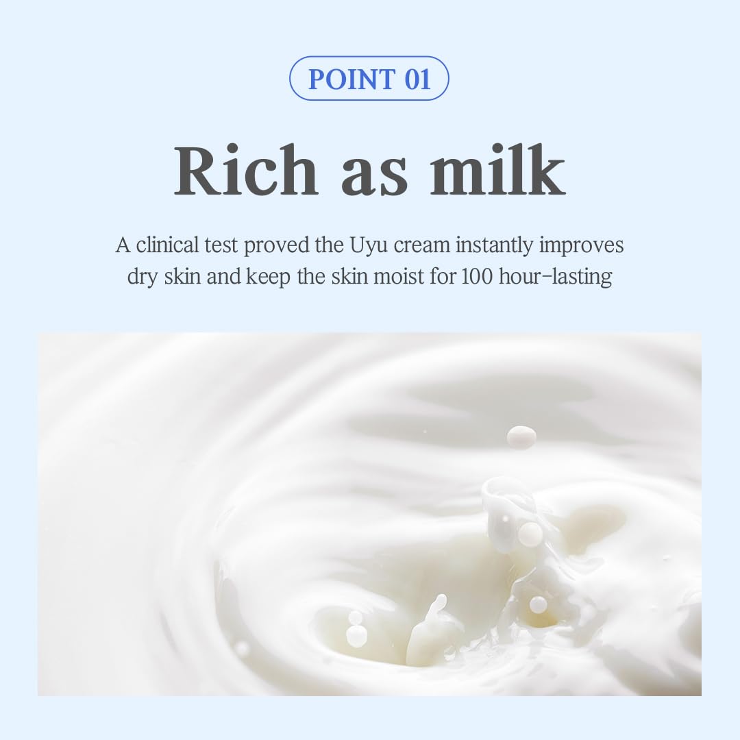 NACIFIC Uyu Cream Double Set (50ml 1.69fl.oz x 2) - Deep Moisturizing Face Cream with Ceramides & Niacinamide, 100-Hour Hydration, Jeju Island Milk Extract - Perfect for Dry Skin Care Routine & Nighttime Moisturizing