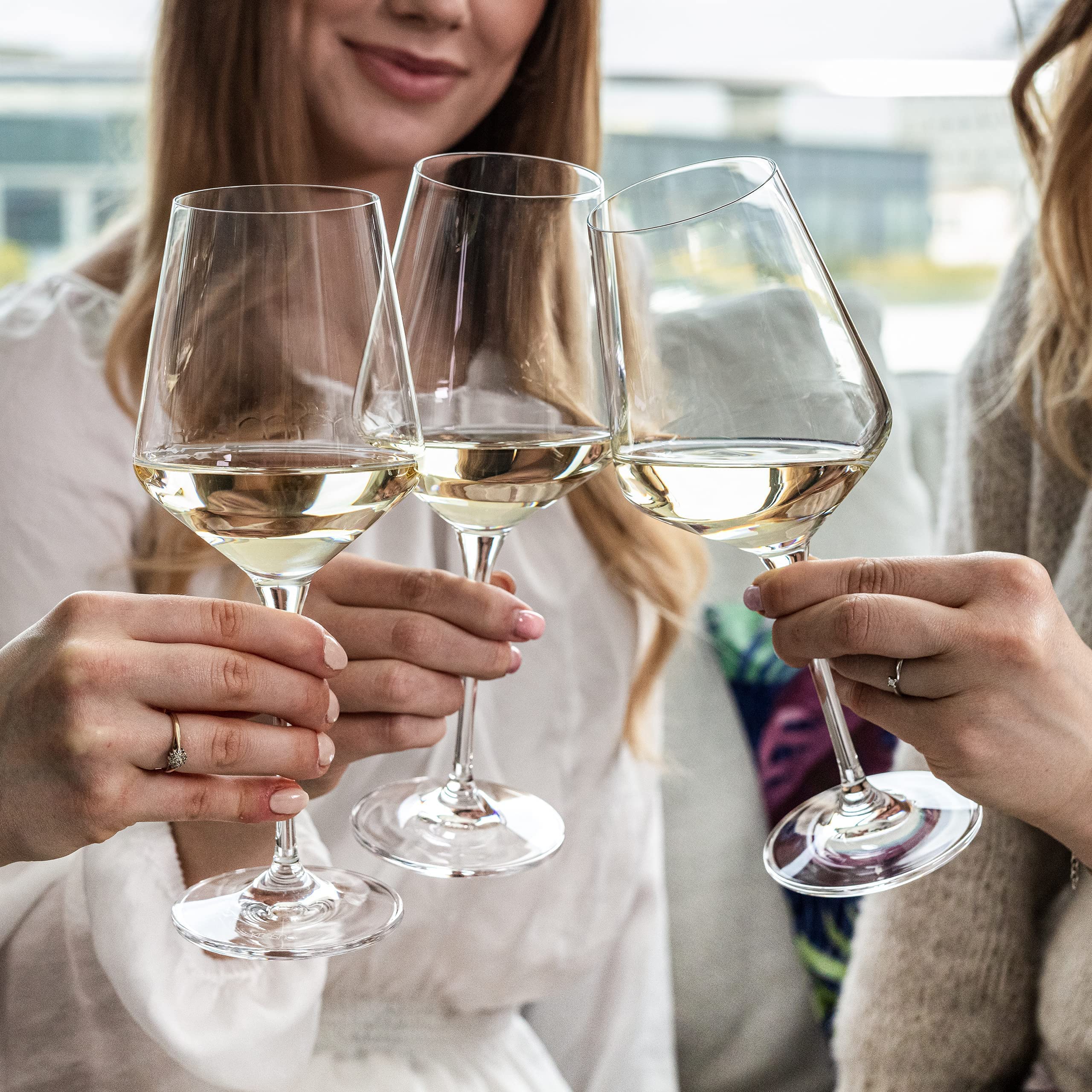 Premium Krosno Glassware Set - 6 Large White Wine Glasses (13.2 oz) & 6 Champagne Coupe Glasses (8.1 oz) | Elegant Drinkware for Home Bar, Wedding Reception & Dinner Party | Dishwasher Safe Crystal Clear Glass Cups