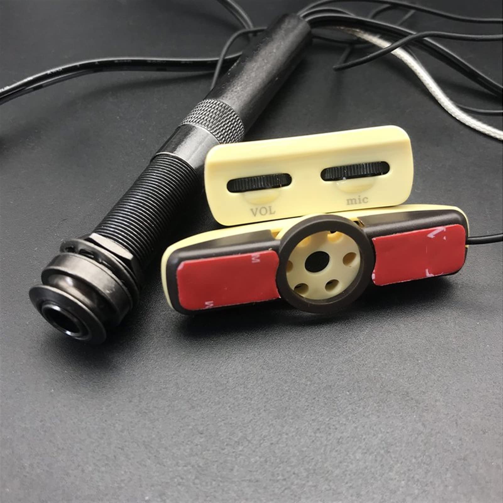 Adjustable Acoustic Guitar Pickup with Preamp & Equalizer - Soundhole Microphone for Folk & Acoustic Guitars (Black) | Perfect for Live Performances & Studio Recording