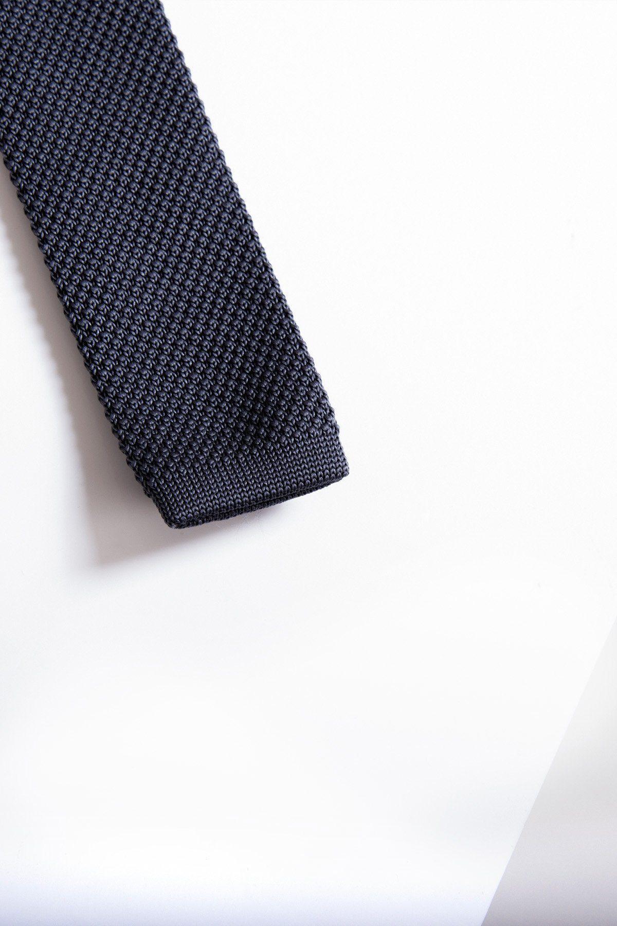 KT Mid Grey Knitted Tie for Men - Classic Slim Business Necktie for Office, Wedding & Formal Occasions