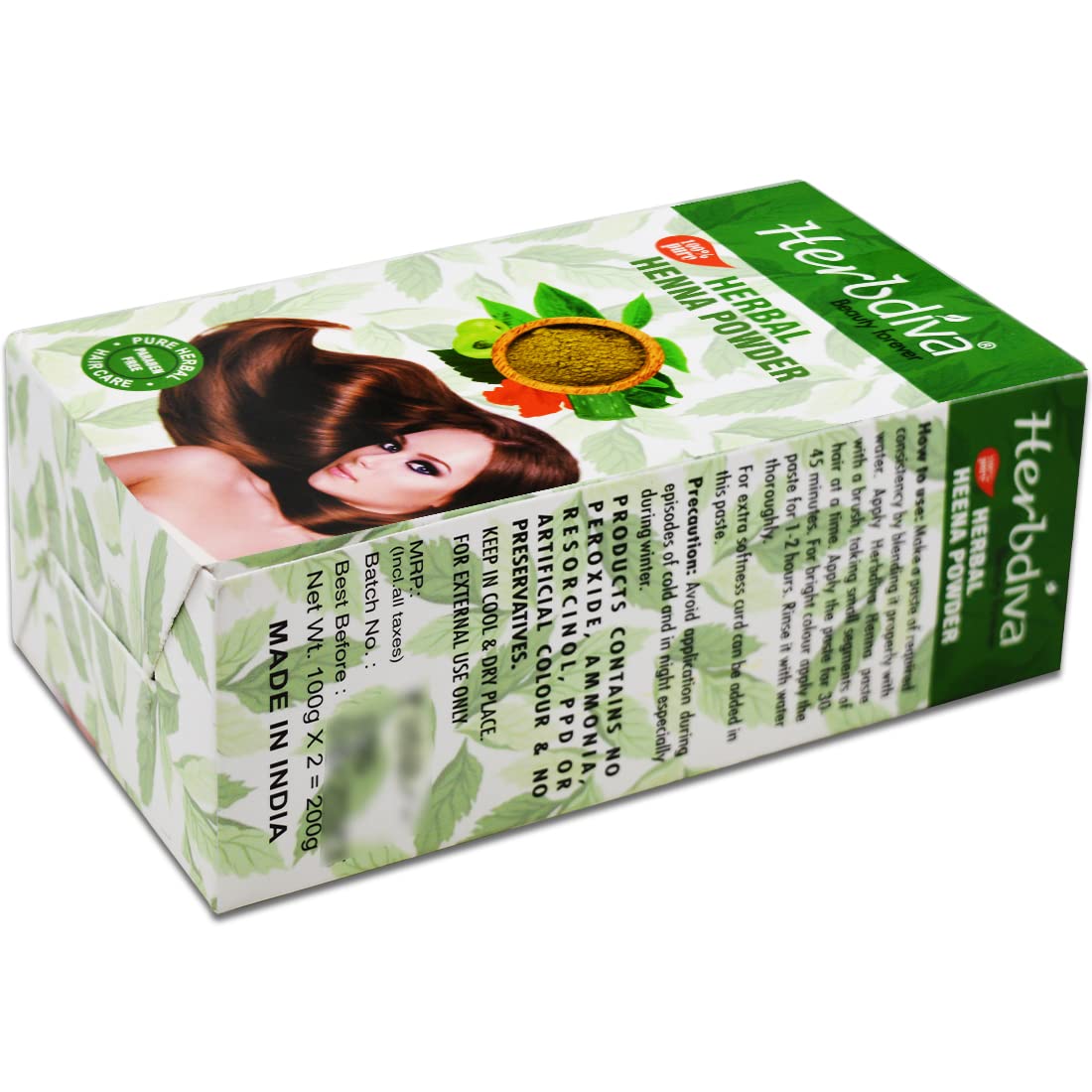 Herbdiva Natural Herbal Henna Powder for Hair - 200g (Pack of 2) | Safe, Chemical-Free Hair Dye & Conditioning Treatment for Women & Men | Perfect for Home Hair Coloring, Bridal Mehendi & DIY Beauty