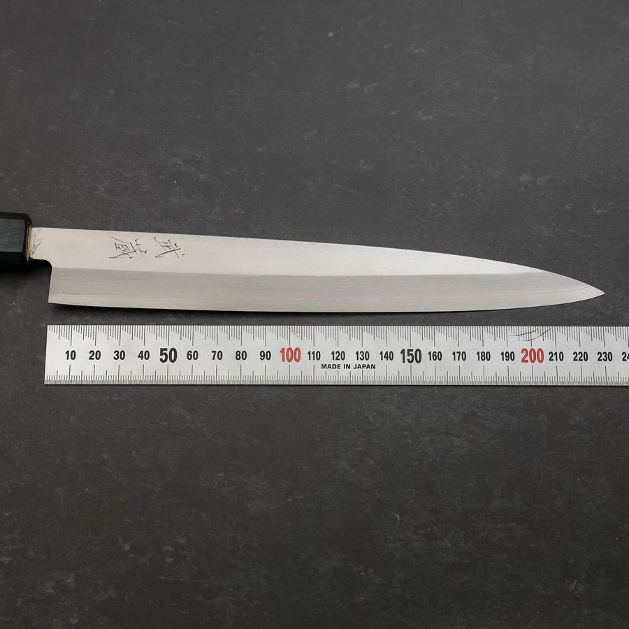 Premium Yanagiba Sushi Knife 240mm - High Carbon Silver Steel #3 with Kasumi Dark Blue Urushi Handle - Perfect for Sushi Chefs & Japanese Cuisine Lovers