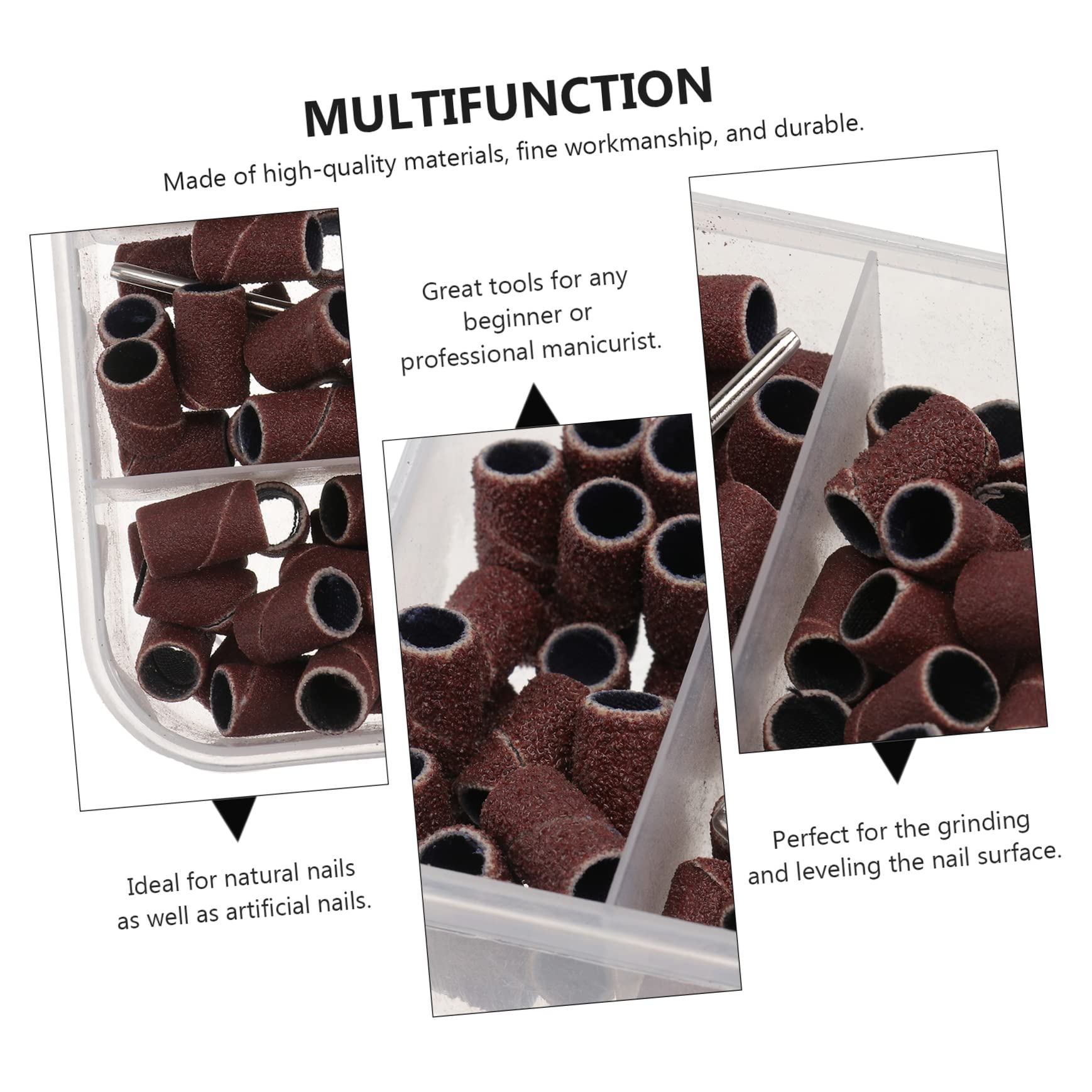 Minkissy 3 Boxes Reusable Nail Art Sanding Bands - Fine & Coarse Grit for Professional Nail Salons & DIY Manicures at Home | Nail Polish Removal & Shaping Tool