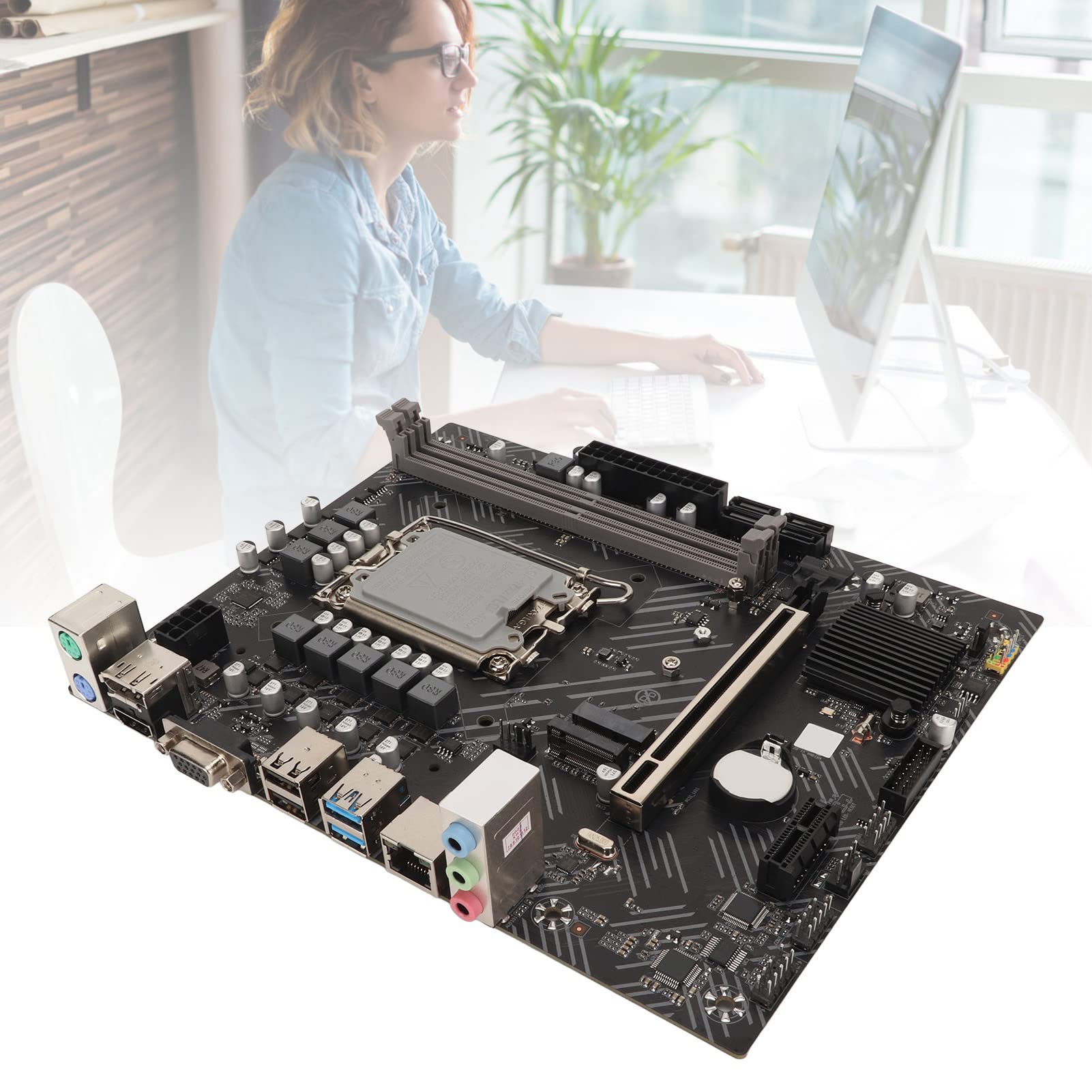 Elprico H610 Motherboard for Intel 12th Gen CPU - LGA 1700 Socket, DDR4 RAM, M.2 Slot, WiFi - Compatible with Core i3/i5/i7/i9 - Perfect for Gaming PC, Home Office & Workstation Builds