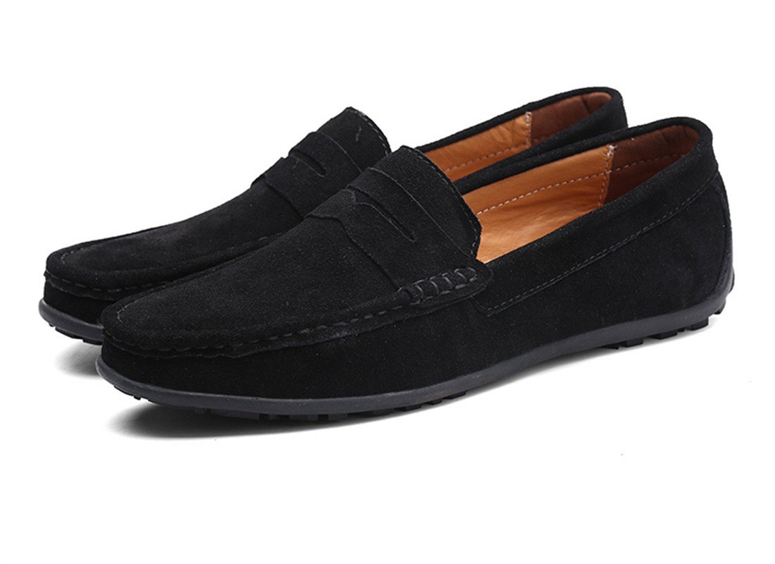 Stylish Men's Suede Leather Penny Loafers - Comfortable Slip-On Driving Moccasins & Boat Shoes for Casual Wear, Office & Outdoor Activities