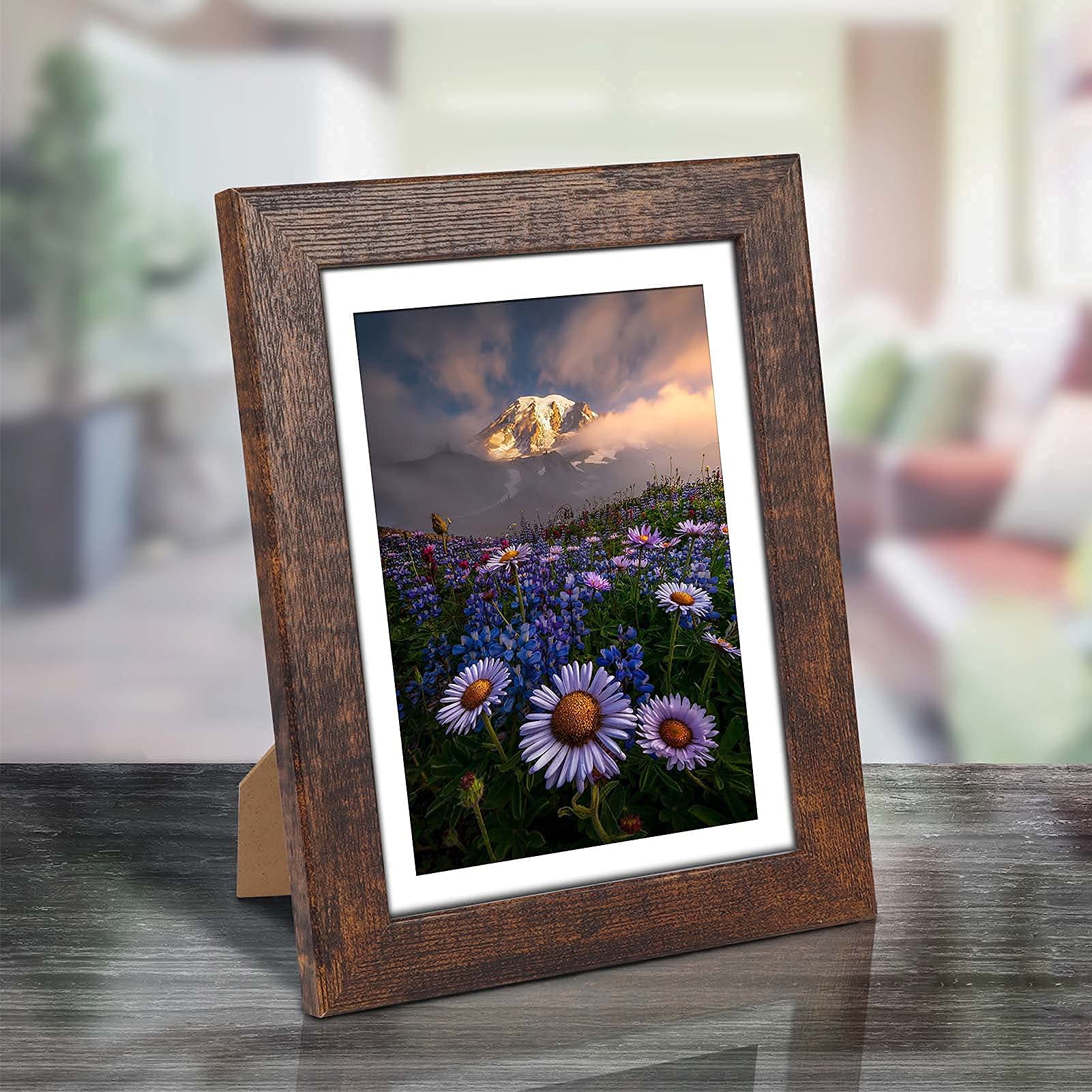 4x6 Picture Frames Set of 4 - Black Wooden Photo Frames for Wall or Tabletop Display - Perfect for Family Photos, Wedding Pictures, and Home Decor