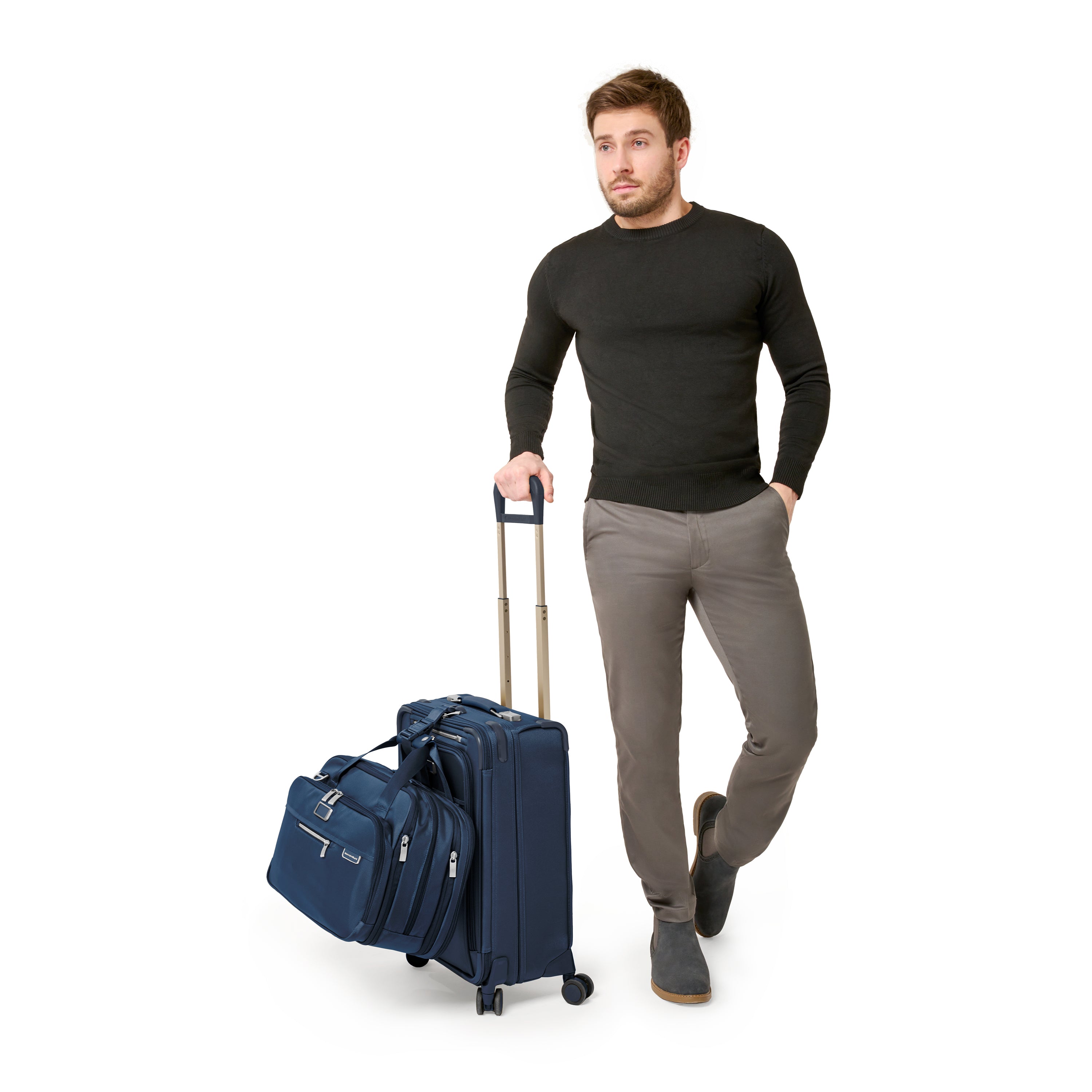 Briggs & Riley Baseline Essential Carry On Spinner Luggage - Lightweight Expandable Suitcase for Business Travel & Weekend Getaways | TSA Lock & Durable Polycarbonate Shell