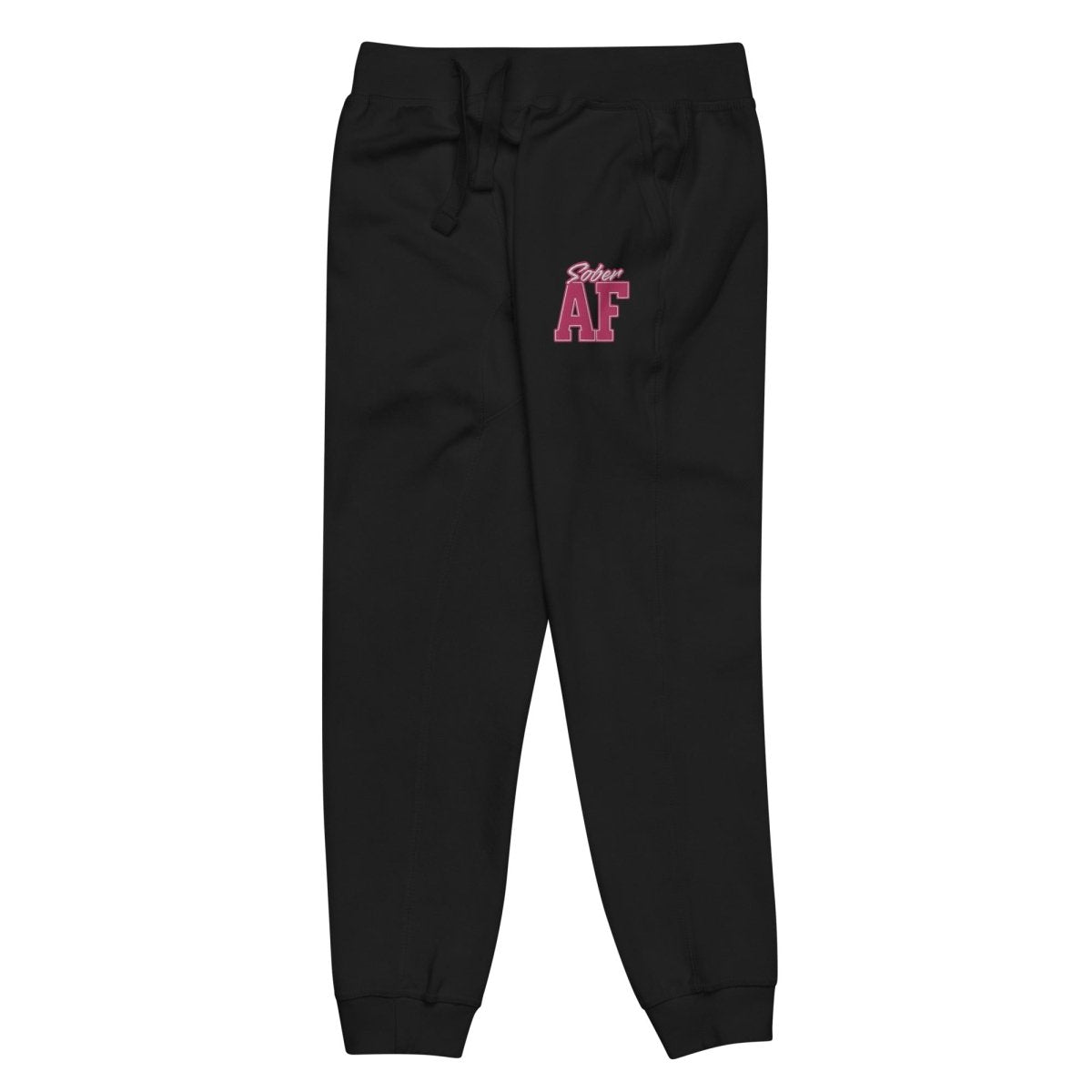 Sober AF Block Letter Unisex Fleece Sweatpants - Comfortable Lounge Pants for Men & Women - Perfect for Home, Gym, and Casual Wear