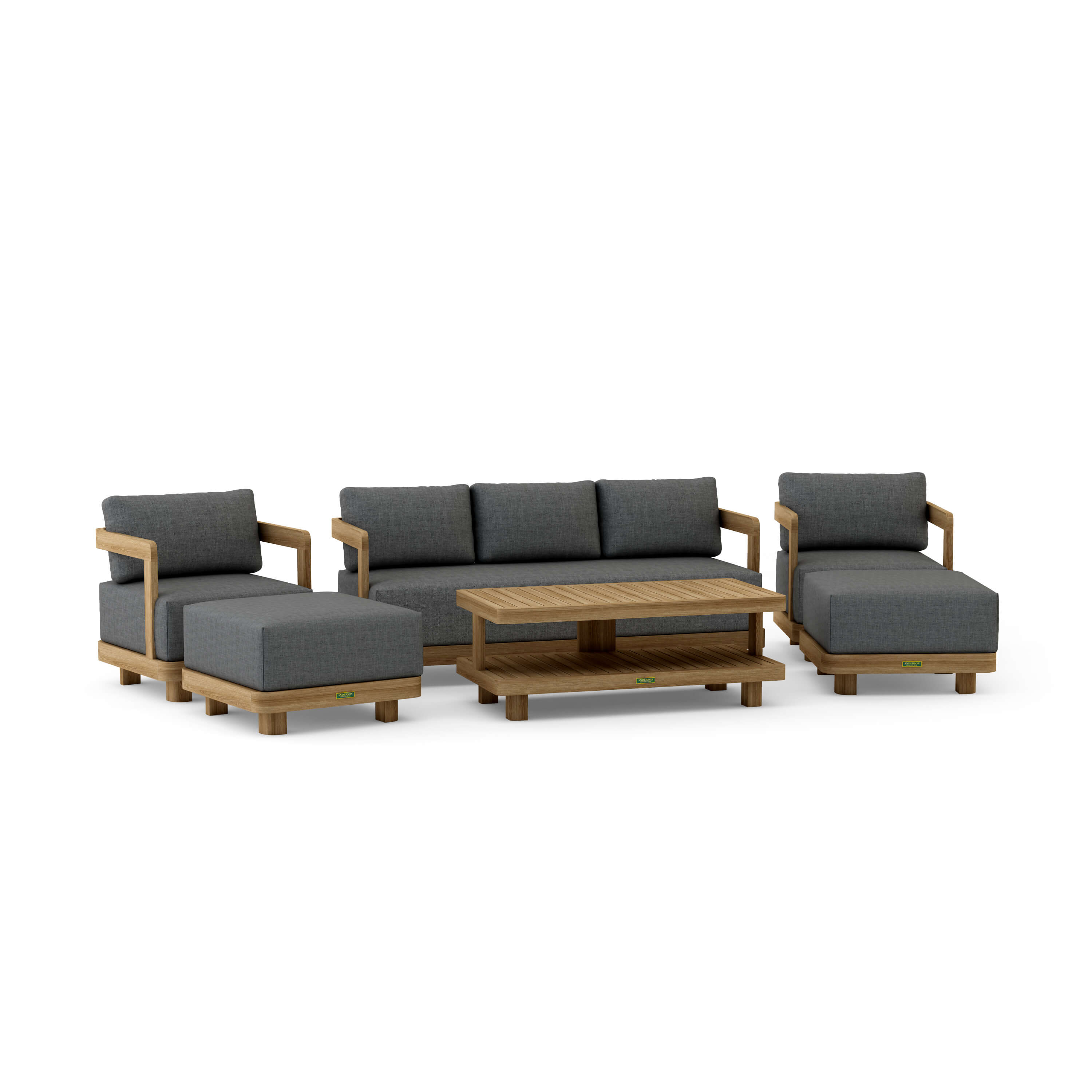 6-Piece Granada Deep Seating Patio Set with Cushions - Outdoor Furniture for Garden, Poolside & Backyard Relaxation