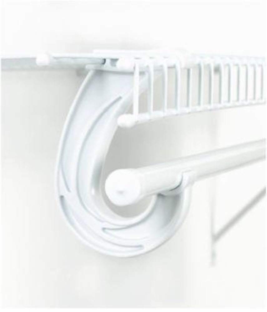 2-Pack SuperSlide Heavy Duty White Closet Rod Support Brackets - Perfect for Closet Organization & Wardrobe Storage Solutions