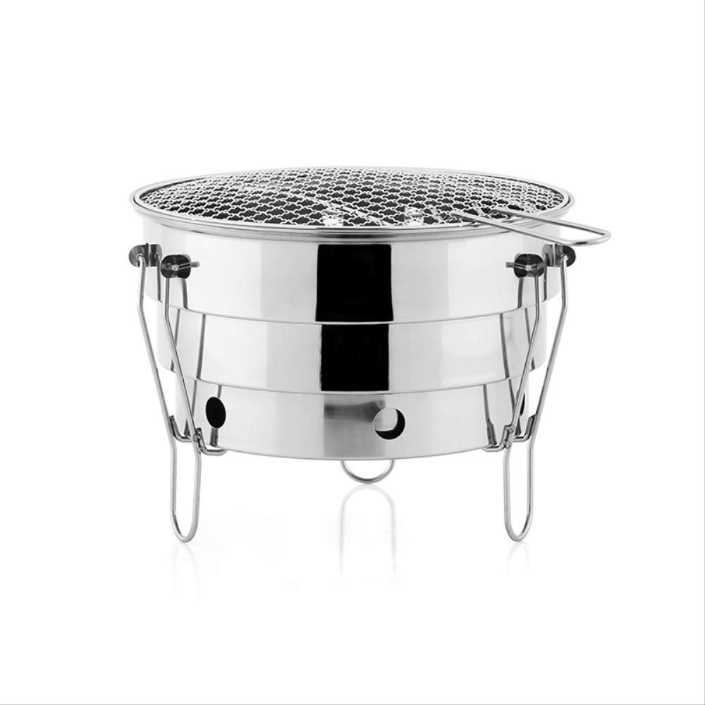 Stainless Steel BBQ Grill Basket - Portable Folding Barbecue Grill for Outdoor Camping, Picnic & Backyard Grilling - Perfect for Charcoal Oven Baking & Camping Equipment