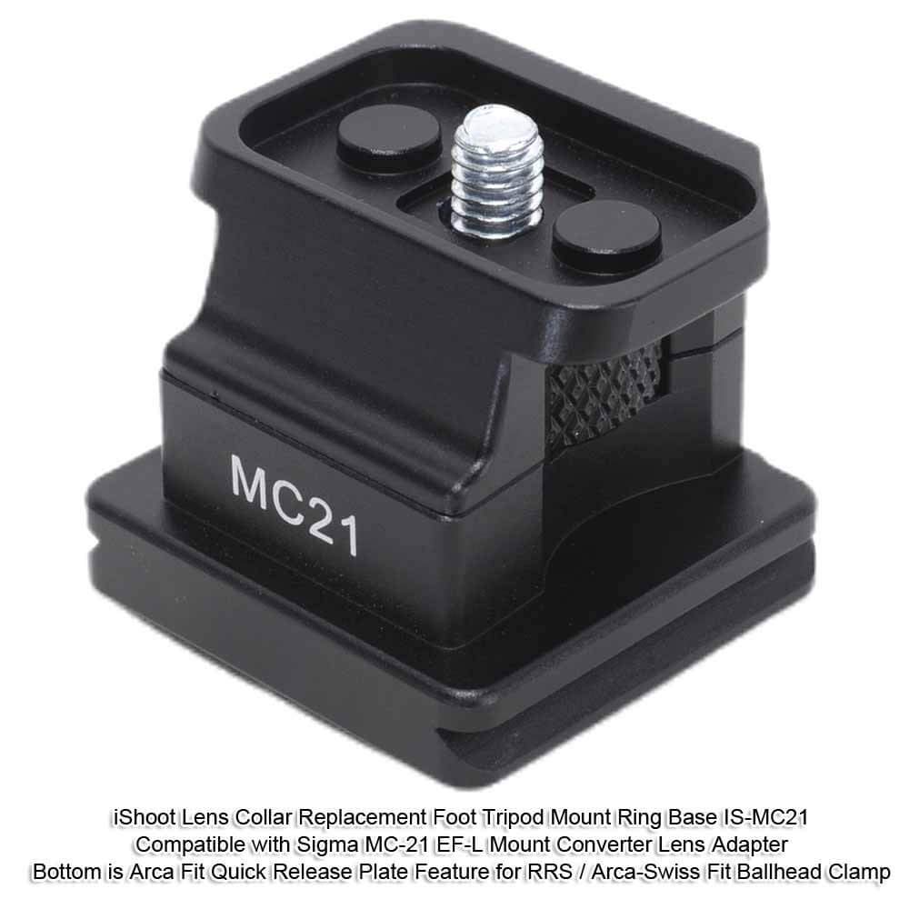 Sigma MC-21 EF-L Mount Converter Compatible Metal Lens Collar Replacement Foot with Arca-Swiss Quick Release Plate - Tripod Mount Ring Base for Sigma Lenses, Durable Lens Support Bracket Holder - Perfect for Photography, Videography, and Outdoor Shooting