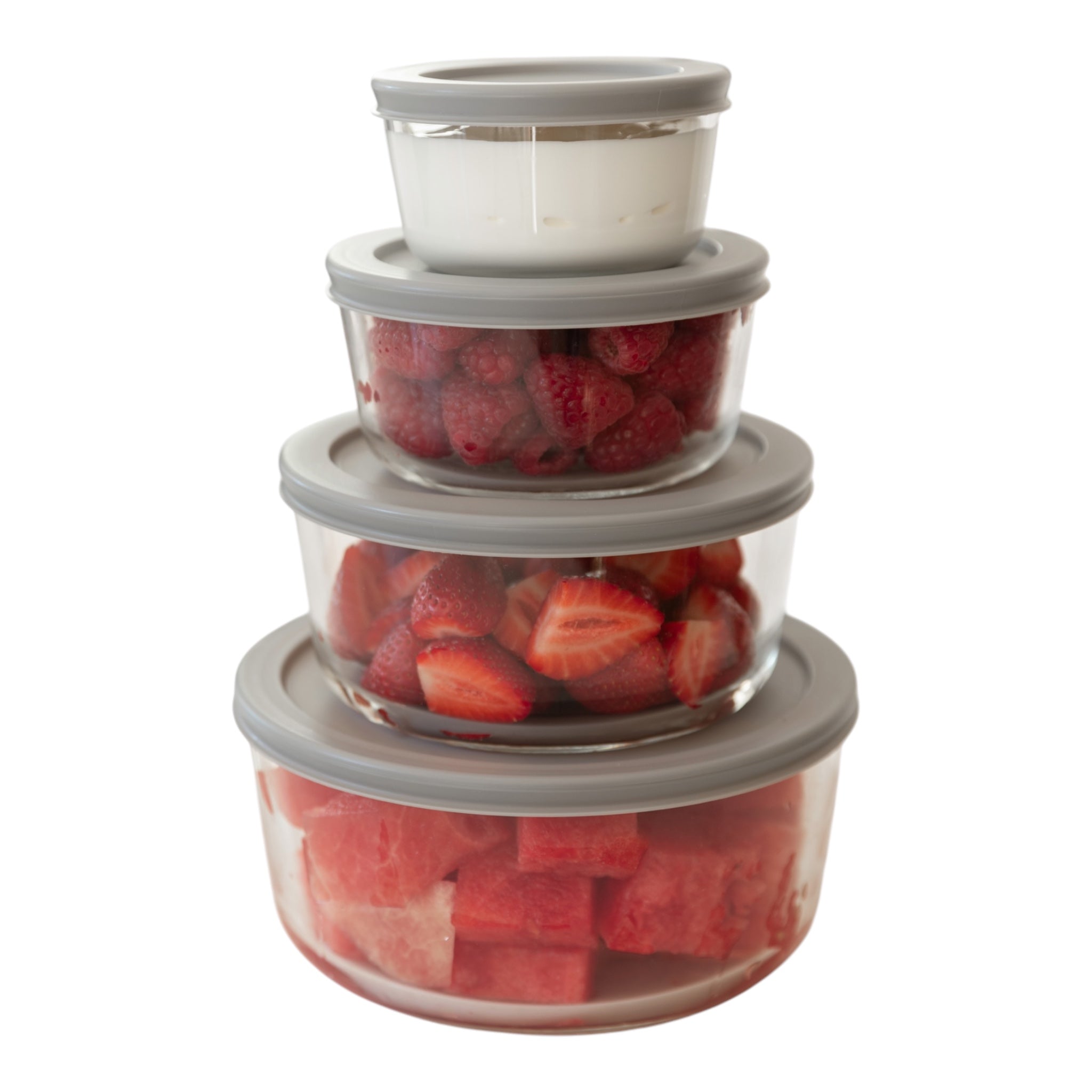 Air Tight Glass Food Storage Containers with Lids - 4 Pack Set for Kitchen Pantry Organization, Meal Prep & Leftovers