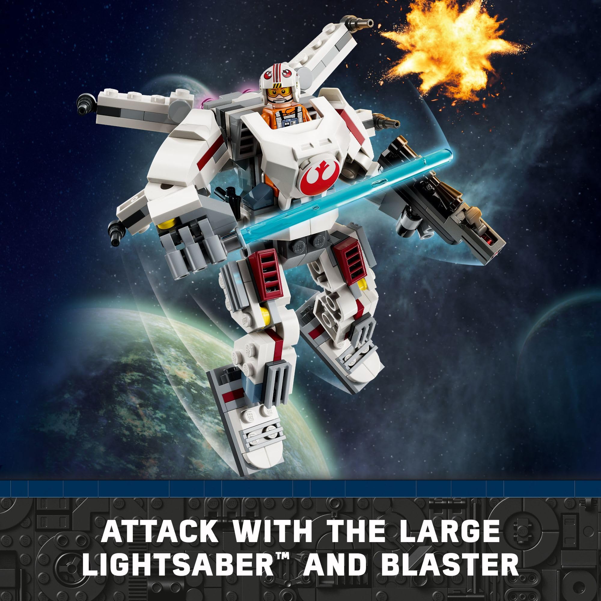 **LEGO Star Wars Luke Skywalker X-Wing Mech Building Kit – Buildable Action Figure with Luke Skywalker Minifigure, Collectible Star Wars Toy for Kids Ages 6+, Creative Gift for Boys & Girls – Perfect for Play, Display & Star Wars Fans (Set 75390)**