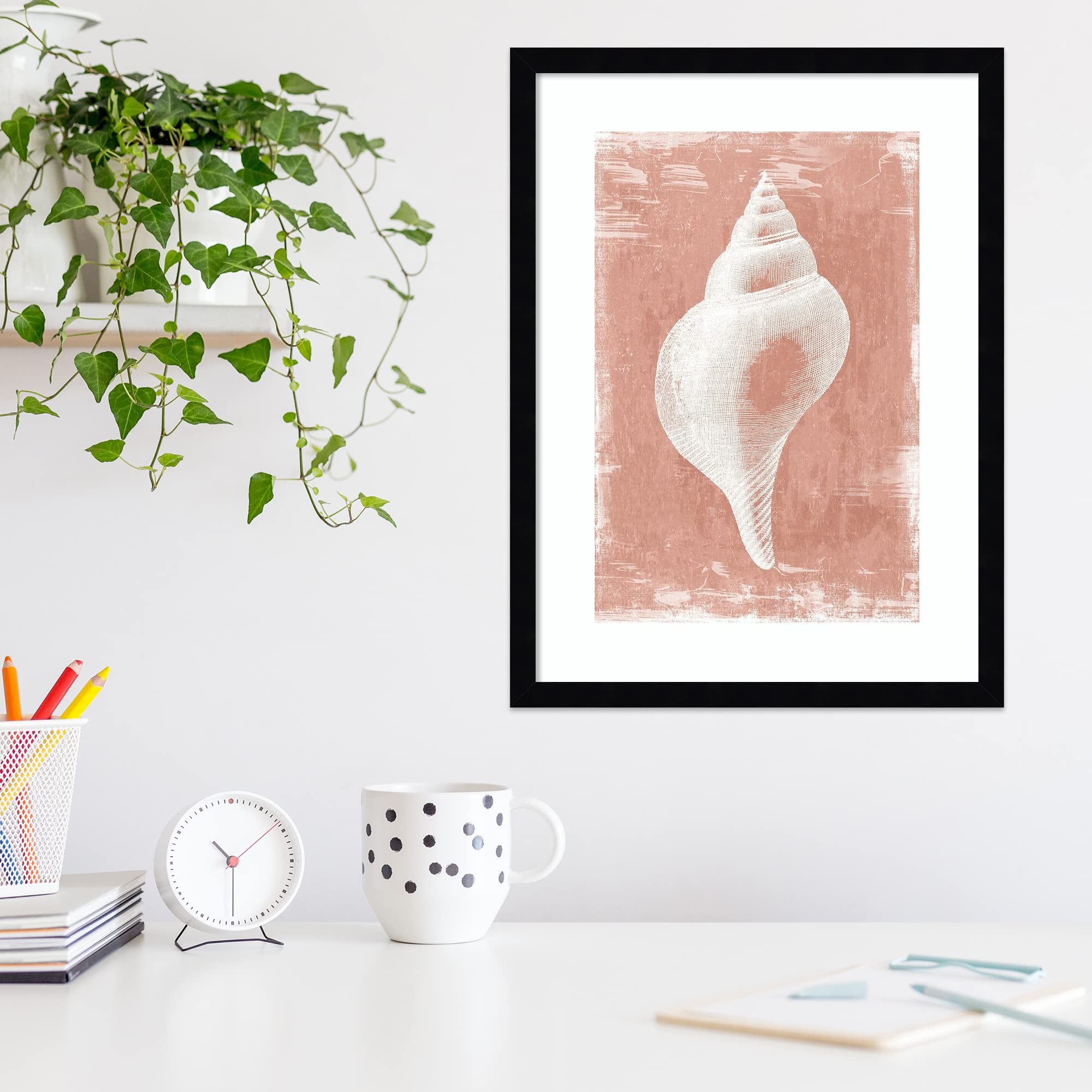 Amanti Art Framed Wall Print - 21x16 Enigma Inside I (Shell) by Aimee Wilson | Beach Themed Wall Art, Coastal Home Decor | Perfect for Living Room, Bedroom, Bathroom, Kitchen & Office | Nautical Decor & Seaside Inspired Interior Design
