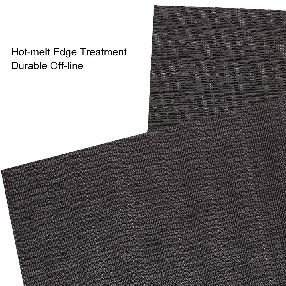 Myir JUN Set of 8 Washable Non-Slip Heatproof Woven Placemats - PVC Fabric Table Mats for Dining, Kitchen & Indoor Use (Black) - Perfect for Everyday Meals, Dinner Parties & Home Decor