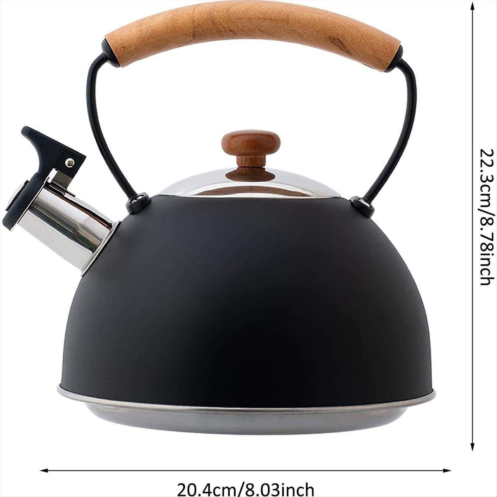 2.5L Stainless Steel Whistling Tea Kettle - Induction Compatible, Universal Heat Source for Stovetop, Gas & Electric - Perfect for Coffee, Tea & Hot Water Brewing at Home or Office