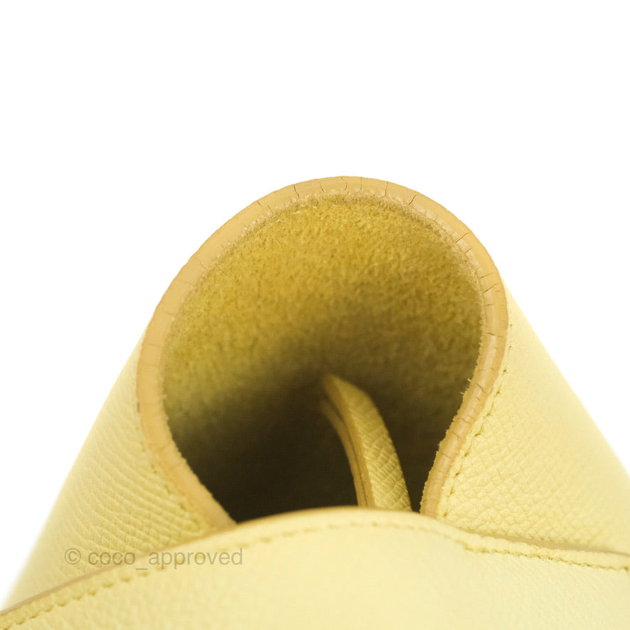 Celine Micro Belt Bag in Yellow Grained Calfskin with Silver Hardware - Perfect for Everyday Use, Work & Special Occasions