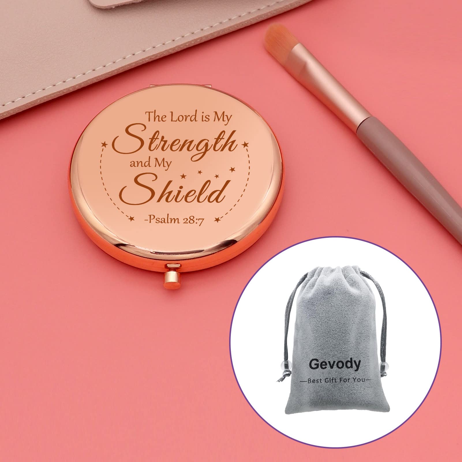Inspirational Christian Makeup Mirror - Bible Verse Gift for Women, Baptism & Graduation