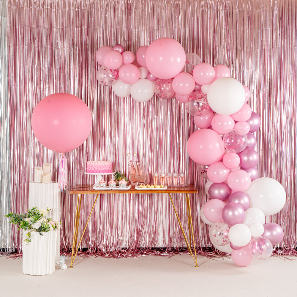 Balloonify Metallic Pink & White Balloon Arch Kit - 106 Pieces for Party Decorations, Weddings, Baby Showers & Birthday Celebrations