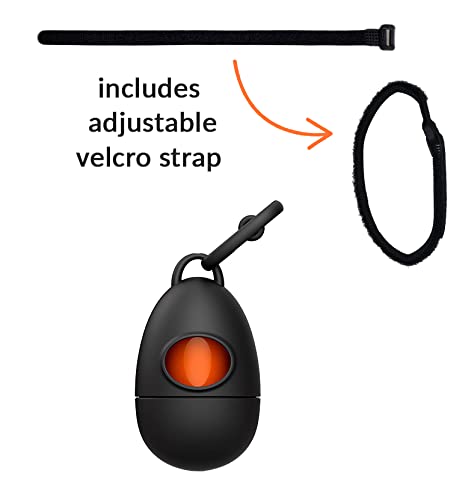 TUG Dog Waste Bag Dispenser with 15 Poop Bags Per Roll - Black Portable Dog Poop Bag Holder for Walking, Hiking & Park Cleanup