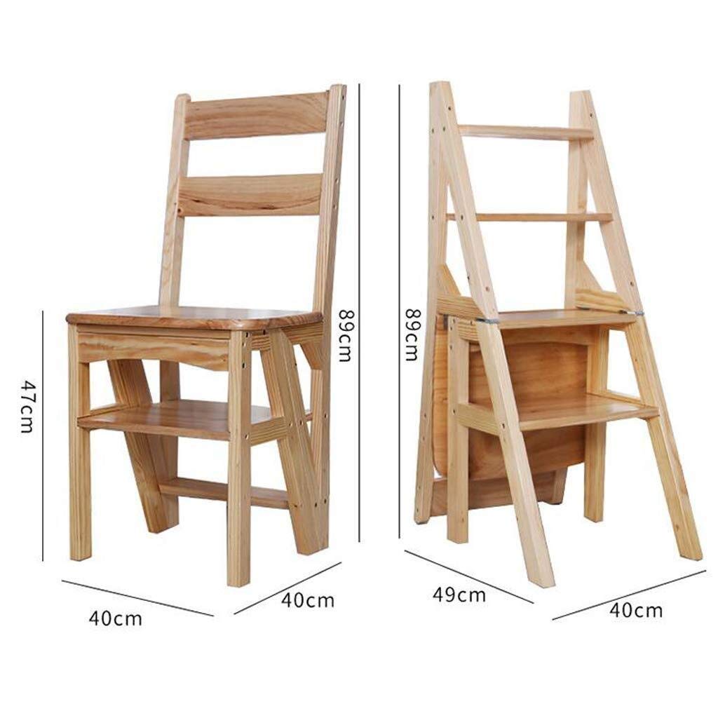 LUDIST 4-Step Wooden Folding Step Stool for Home, Office & Library - Multi-Purpose Climbing Stool with Storage Shelf - Perfect for Reaching High Shelves, Organizing & Decorating