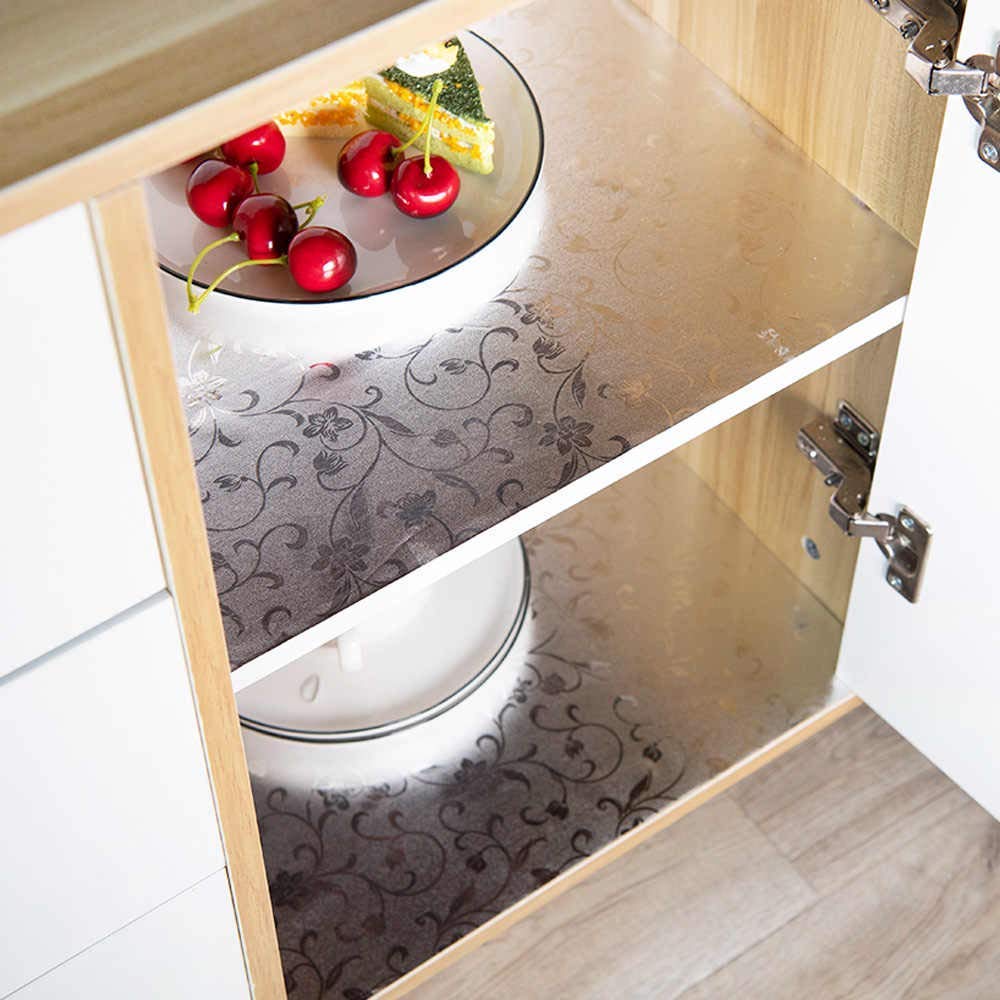 Durable Aluminum Foil Stickers for Kitchen - Oil Proof, Waterproof & Heat Resistant Stove Contact Paper - Silver Flower Pattern (40X200cm) - Perfect for Countertops, Cabinets & Appliances Protection