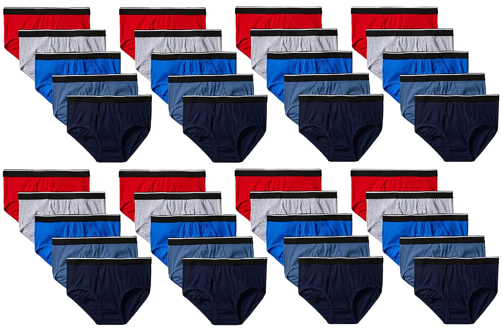 BILLIONHATS Men's Cotton Briefs Underwear - 2XL Size - Wholesale Bulk Pack for Homeless Shelters & Donations - Assorted Colors - Comfortable Daily Wear & Charity Support