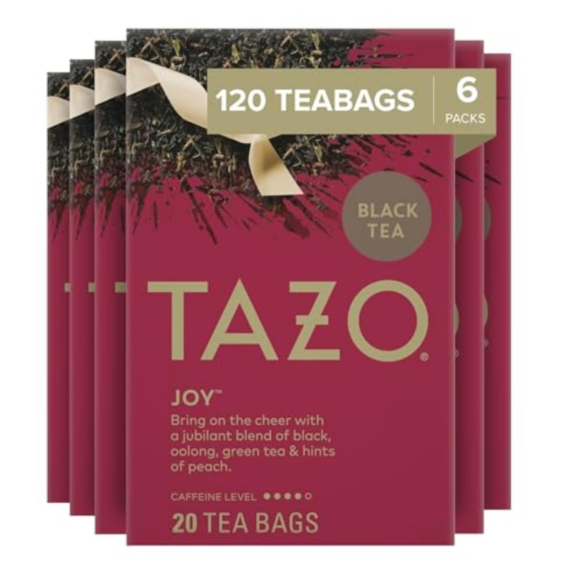 TAZO Joy Limited Edition Seasonal Black Tea Blend - 120 Tea Bags (20ct x 6 Packs) | Premium Holiday Gift & Relaxing Afternoon Tea | Perfect for Gifting, Office Break, or Cozy Winter Evenings