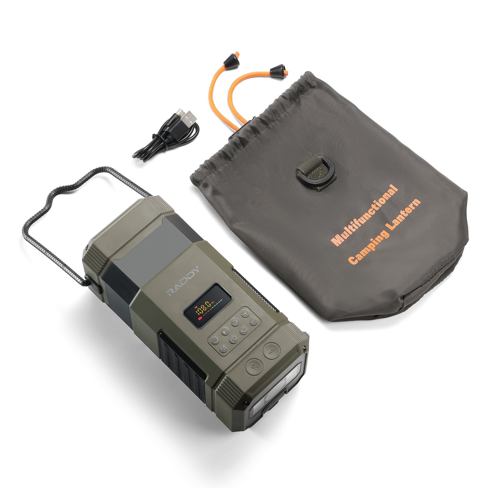 Raddy SL10 Emergency Radio - 10000mAh Solar Hand Crank Power Bank, IPX6 Waterproof Camping Lantern with Bluetooth Speaker & AM/FM/NOAA Weather Alert - Perfect for Outdoor Adventures, Power Outages, and Emergency Preparedness