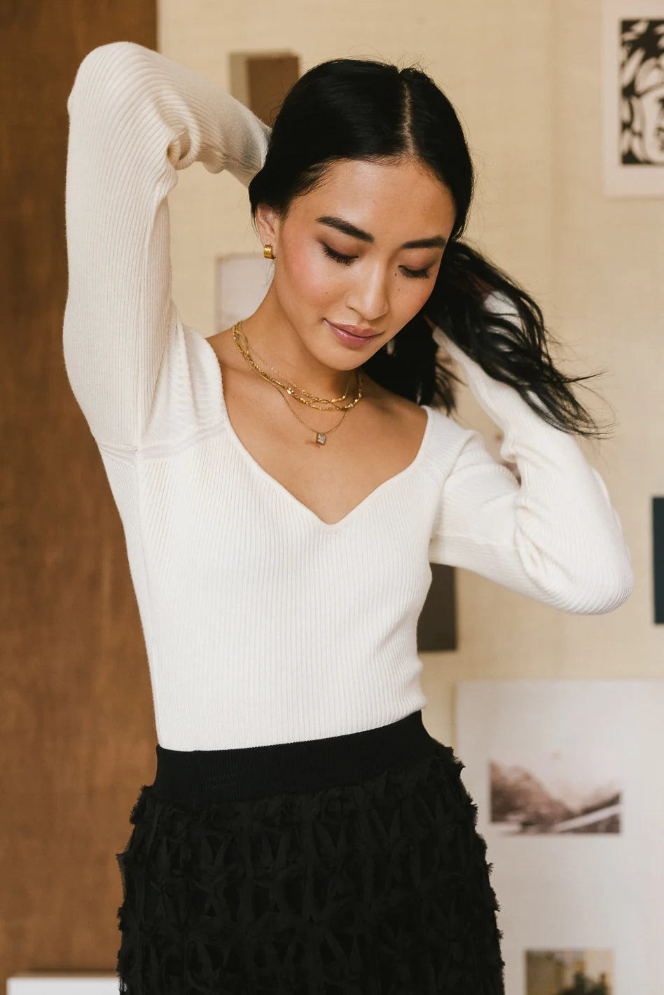 Stylish Nyla Ribbed Sweater in Cream | Women's Knit Pullover | Perfect for Fall & Winter Layering | FINAL SALE