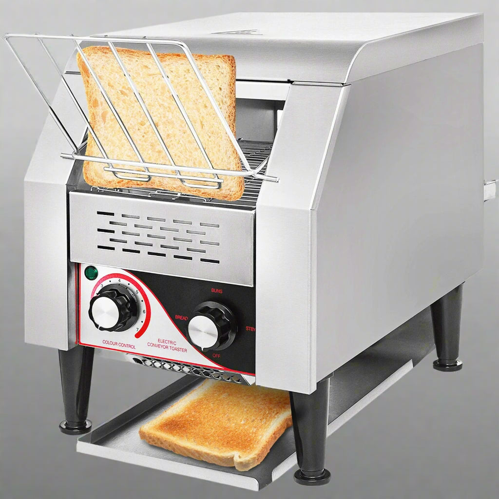 1340W Commercial Conveyor Bread Toaster - Stainless Steel Electric Toaster for Bakeries, Restaurants & Cafes - Perfect for High-Volume Toast Making