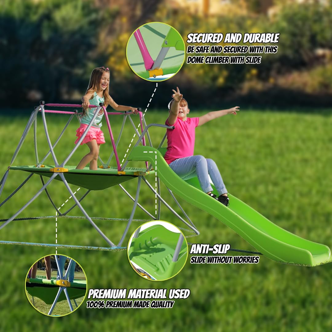Outdoor Climbing Dome for Kids Ages 4-12 | Durable Jungle Gym Play Equipment | Backyard Playground Climber for Active Outdoor Play & Adventure