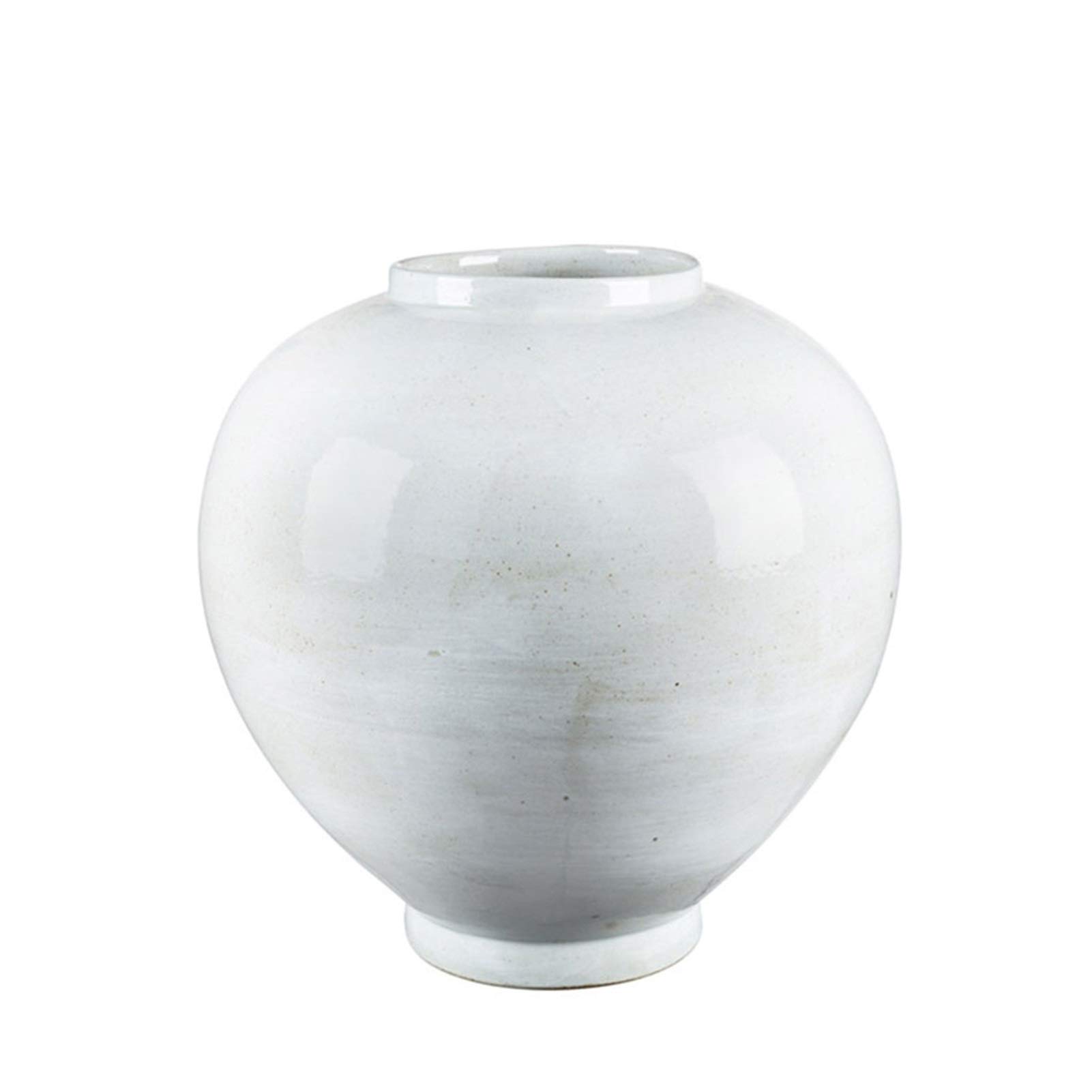 Modern White Chinese Ceramic Round Pot Vase - 14 Inch Home Decor for Flower Arrangement | Perfect for Living Room, Office, Restaurant & Wedding Party Decoration