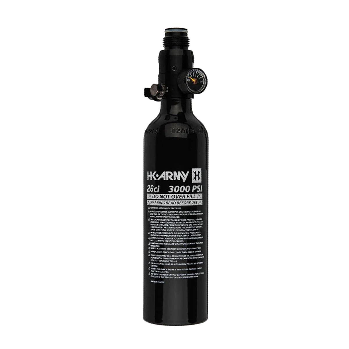 HK Army Aluminum HPA Paintball Air Tank with Standard Regulator - Lightweight & Durable for Outdoor Paintball Games & Airsoft Battles