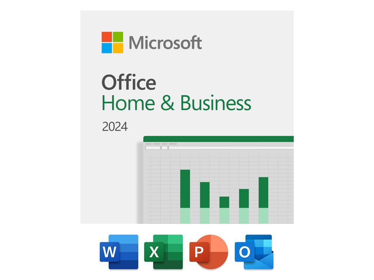 Microsoft Office Home & Business 2024 - One Time Purchase for 1 Device | Compatible with Windows 10/11 & Mac | Digital Key Card - Perfect for Home Offices, Small Businesses & Remote Work