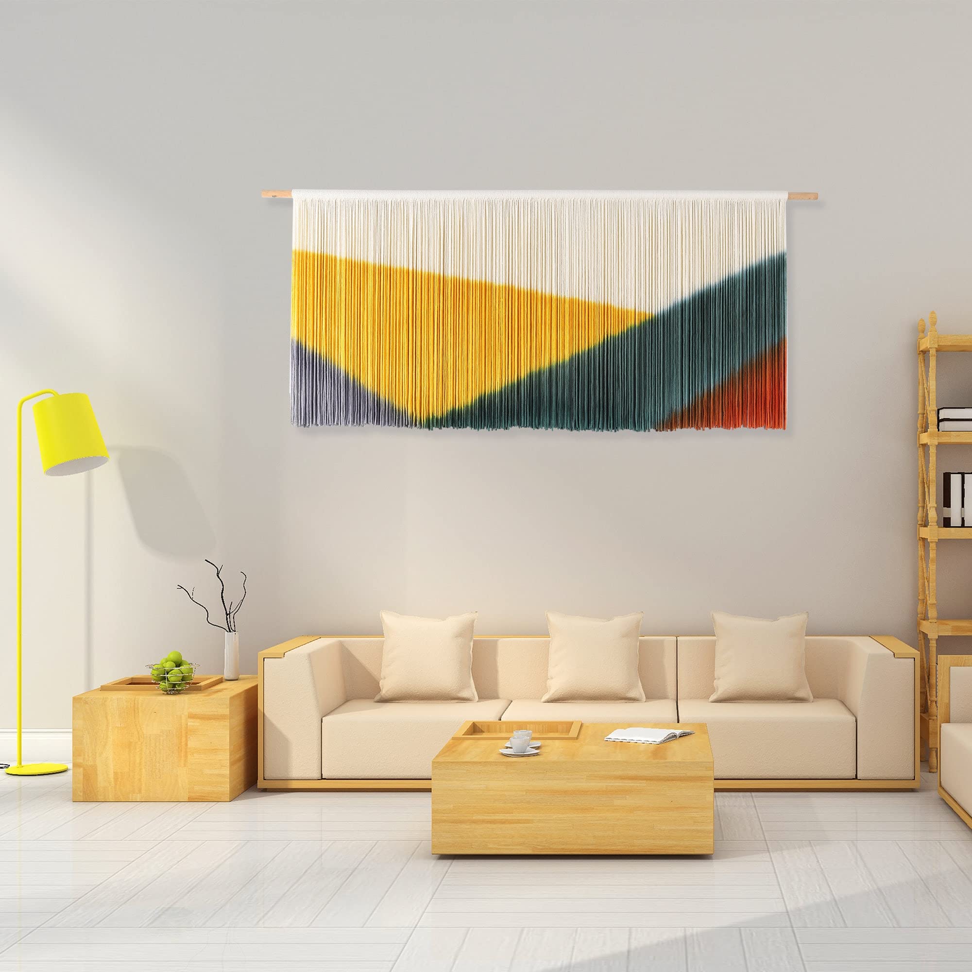 Handmade AURTEM Tie-Dyed Macrame Wall Hanging - Boho Chic Woven Yarn Tapestry for Home Decor | Perfect for Living Room, Bedroom & Nursery Wall Art | Bohemian Style Interior Design Accent