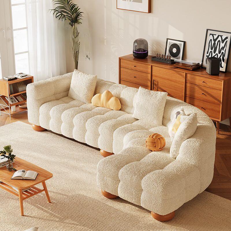 L-Shaped Button Tufted Corner Sectional Sofa with Tufted Back - Right Hand Facing - Perfect for Living Room, Family Room & Home Theater