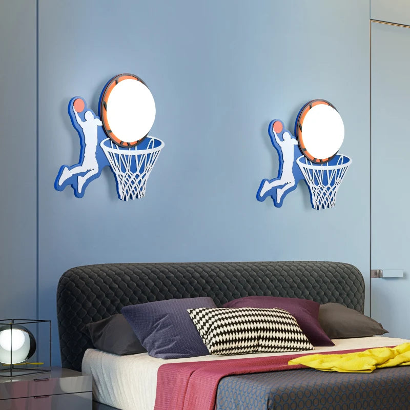LED Basketball Night Light for Kids Room - Glow in the Dark Wall Decor, Perfect for Nursery, Bedroom, and Game Room Lighting