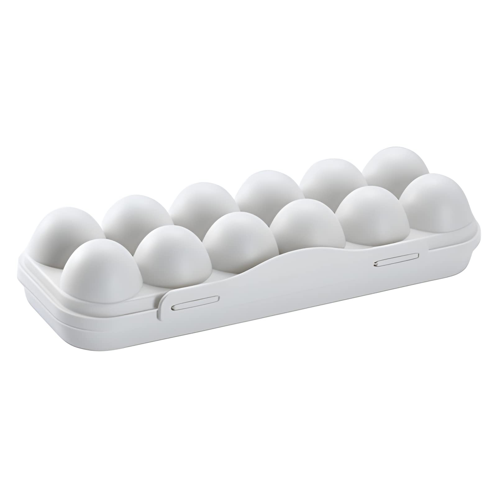 Large Capacity 12-Egg Outdoor Holder - Durable Plastic Egg Storage Container for Picnics, Camping & Farm Use - Gray
