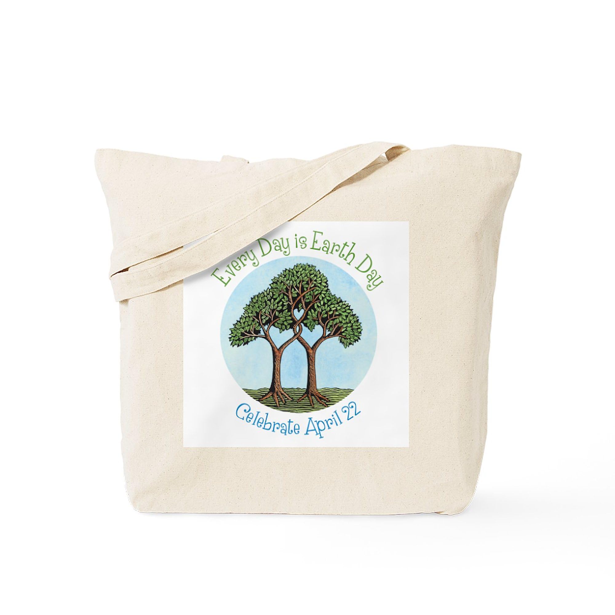 Eco-Friendly Earth Day Tree Canvas Tote Bag - Reusable Natural Shopping Bag for Groceries, Beach & Daily Use | Sustainable Cotton Carry All for Work, School & Travel