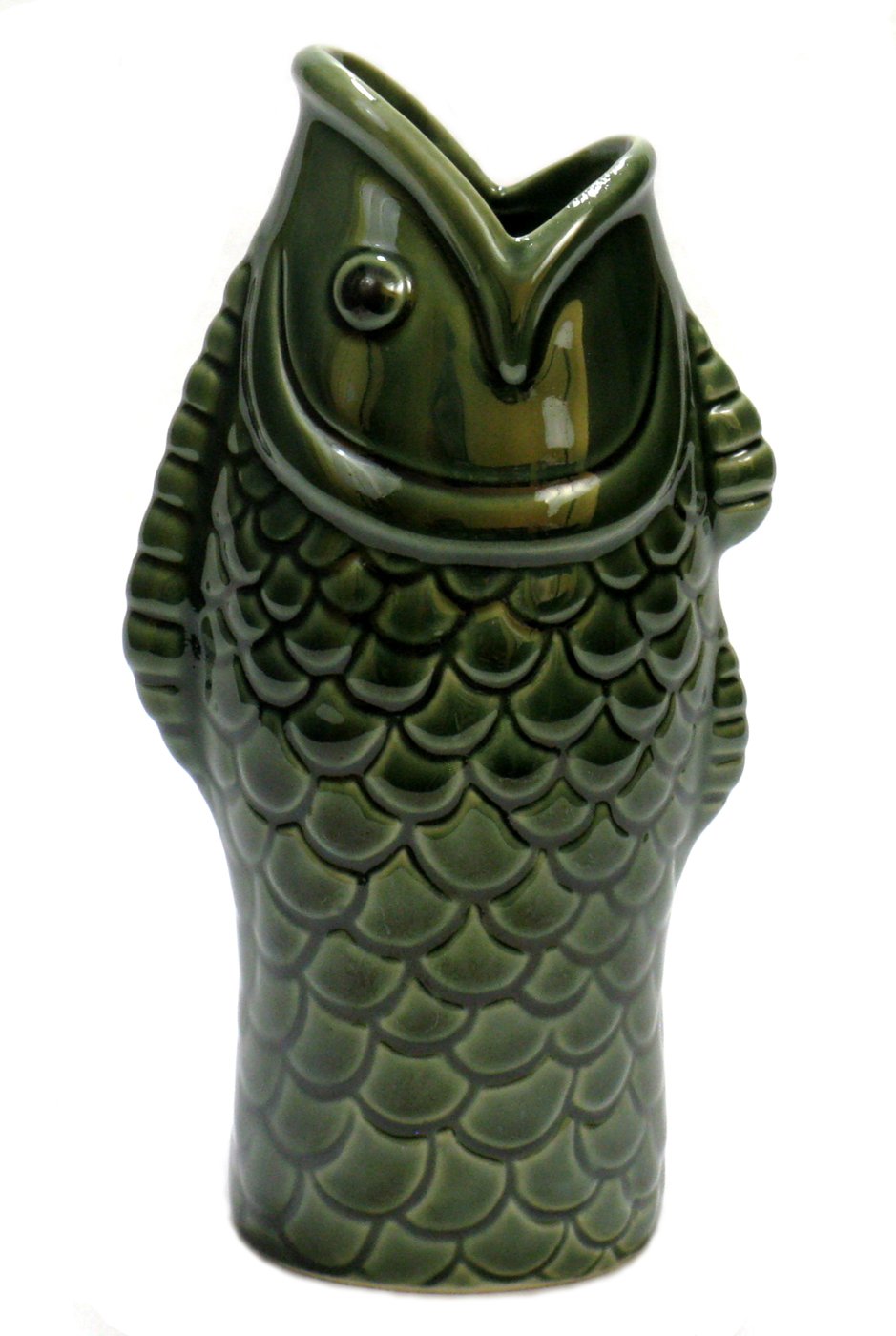 Vintage Green Ceramic Fish Tiki Mug for Tropical Cocktails - Perfect for Luau Parties, Beach Bars & Summer Themed Events