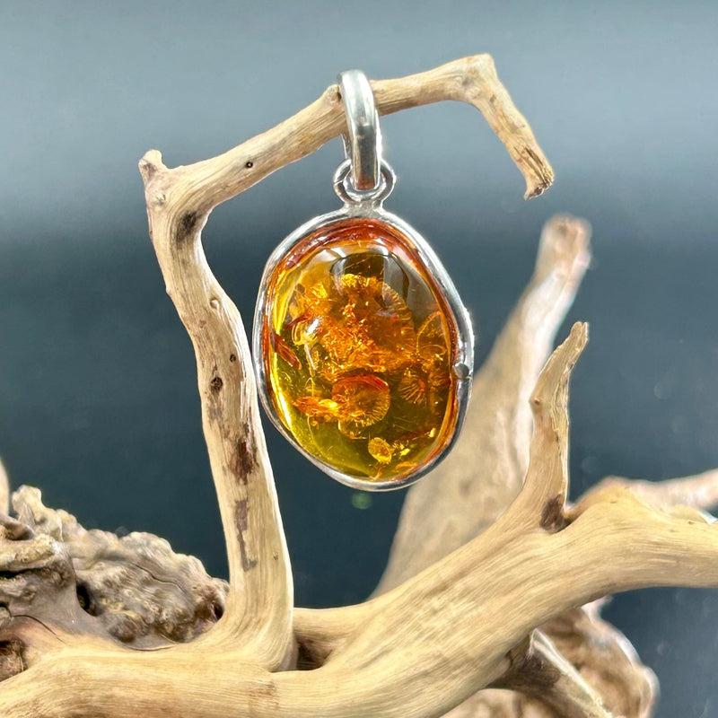 Natural Baltic Amber Oval Pendants - .925 Sterling Silver Jewelry for Women | Handmade Necklace for Healing, Stress Relief & Fashion Accessories | Perfect for Gifts, Meditation & Everyday Wear