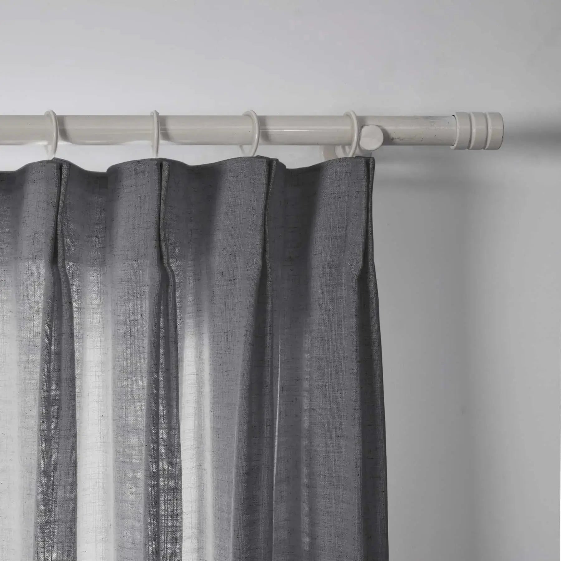 Linen Pleated Cafe Curtains for Kitchen Windows - Elegant Semi-Sheer Window Treatment for Coffee Shops, Restaurants & Home Decor