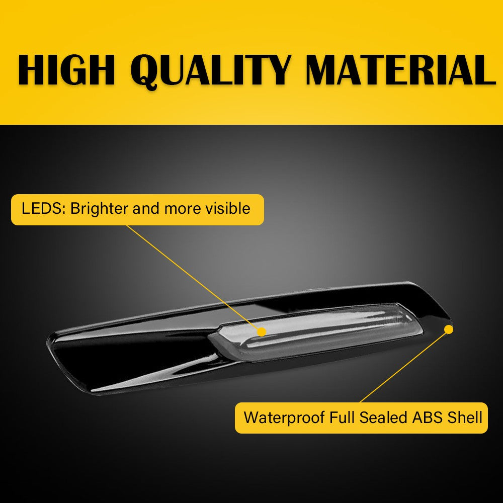 Amber LED Side Marker Turn Signal Lights for BMW 1 Series 3 Series 5 Series - Dynamic Brightness - Pack of 2 - Easy Installation - Perfect for Night Driving & Enhanced Vehicle Visibility