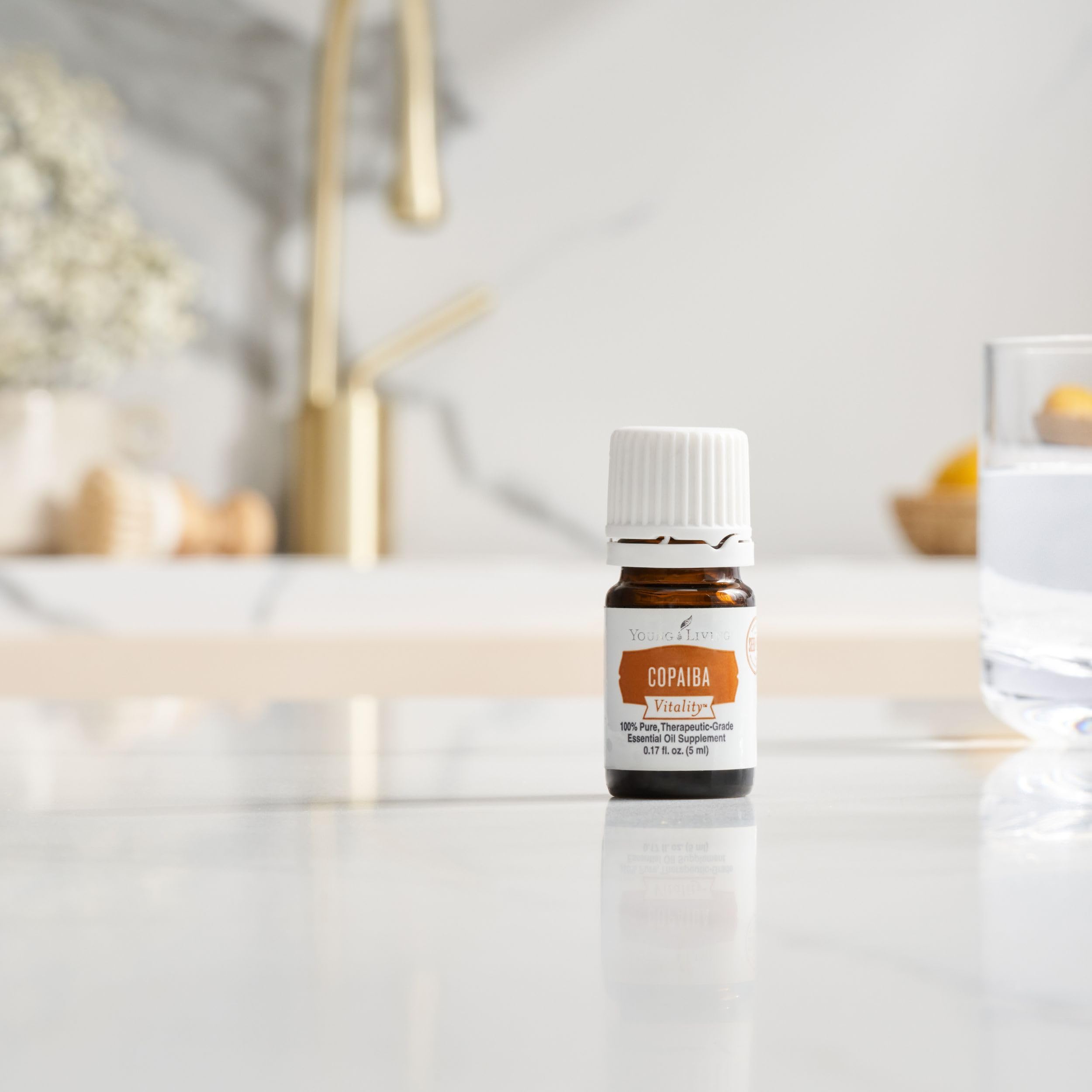 Young Living Copaiba Vitality 5ml Essential Oil - Organic, Earthy & Buttery Flavor - Promotes Wellness & Relaxation - Perfect for Aromatherapy, Massage & Stress Relief