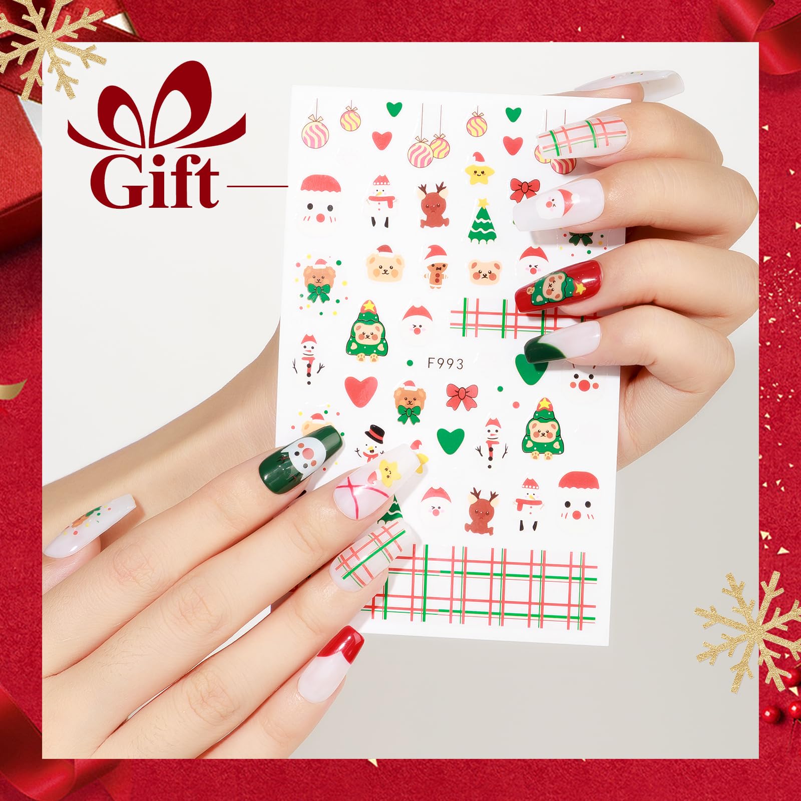 MIZHSE 6 Colors Gel Nail Polish Set - Sparkle Green Glitter, Gold, Silver, Dark Green & Red Soak Off Nail Art Kit | Home Manicure & Party Nails | Perfect Christmas & New Year Gifts for Women