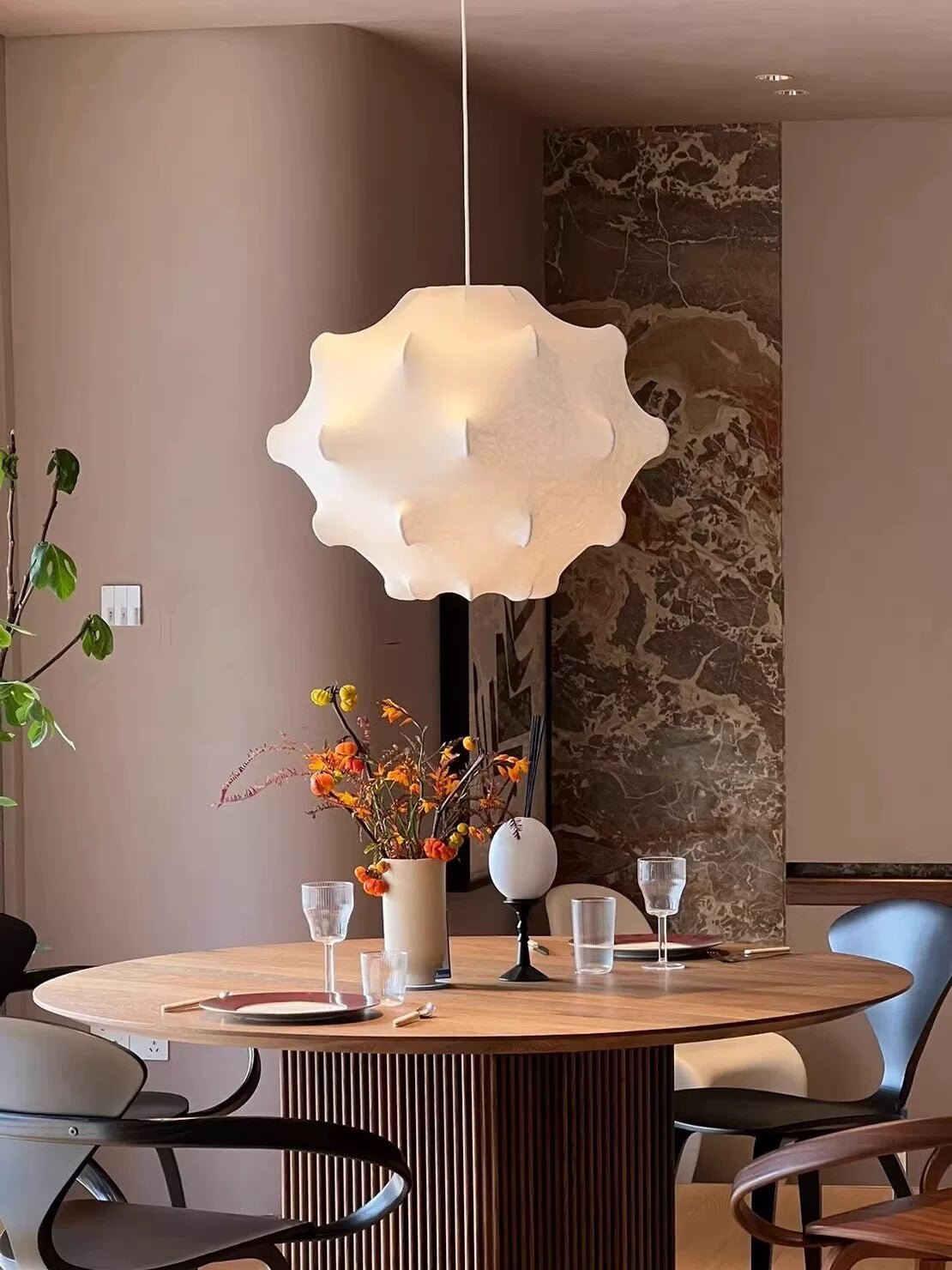 Cocoon Bloom Pendant Light - Modern Handwoven Rattan Hanging Lamp for Dining Room, Bedroom, or Living Room Decor