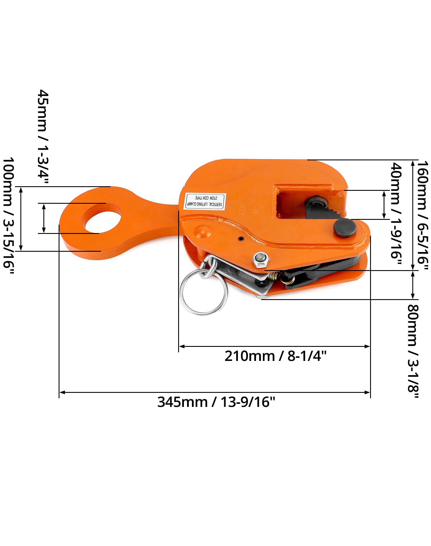 QWORK 2-Ton Heavy Duty Vertical Plate Lifting Clamp - 4400 lbs Capacity, Steel Sheet Metal Lifting Clamp for Welding, Construction & Metal Fabrication - Ideal for Steel Plate Handling, Workshop & Industrial Use